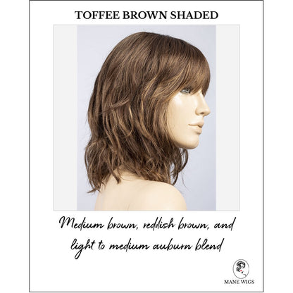 Perla in Toffee Brown Shaded-Medium brown, reddish brown, and light to medium auburn blend