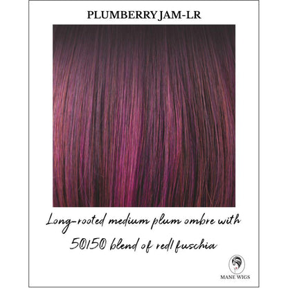 Plumberry Jam-LR-Long-rooted medium plum ombre with 50/50 blend of red/fuschia