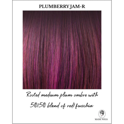 Plumberry Jam-R-Rooted medium plum ombre with 50/50 blend of red/fuschia