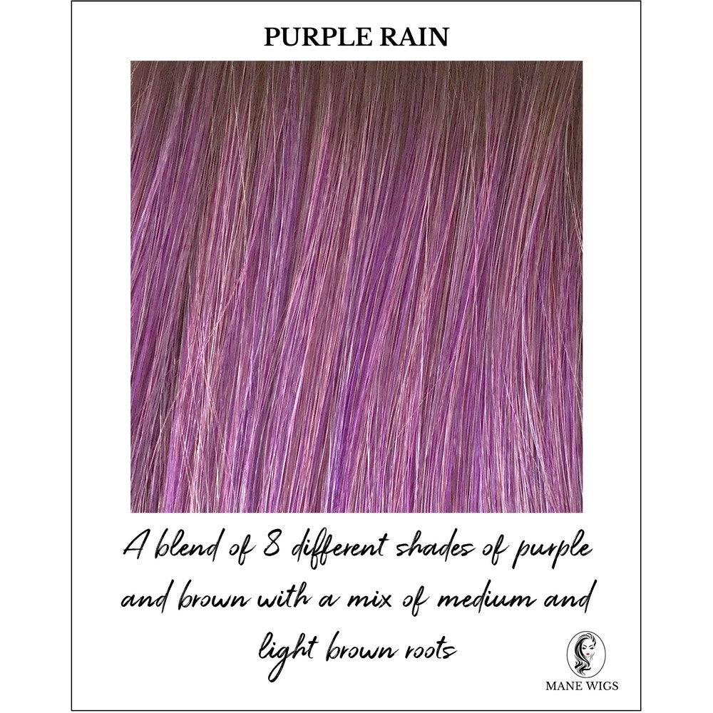 Purple Rain-A blend of 8 different shades of purple and brown with a mix of medium and light brown roots