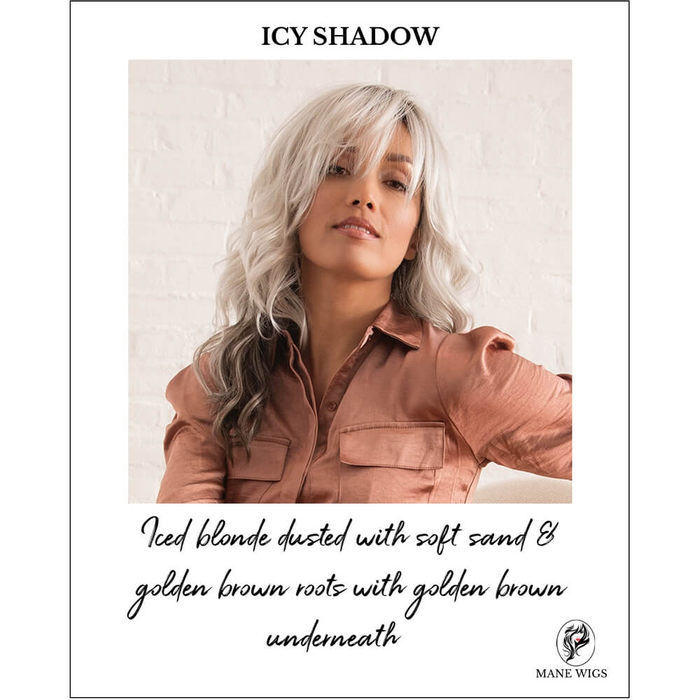 ICY SHADOW-Iced blonde dusted with soft sand & golden brown roots with golden brown underneath