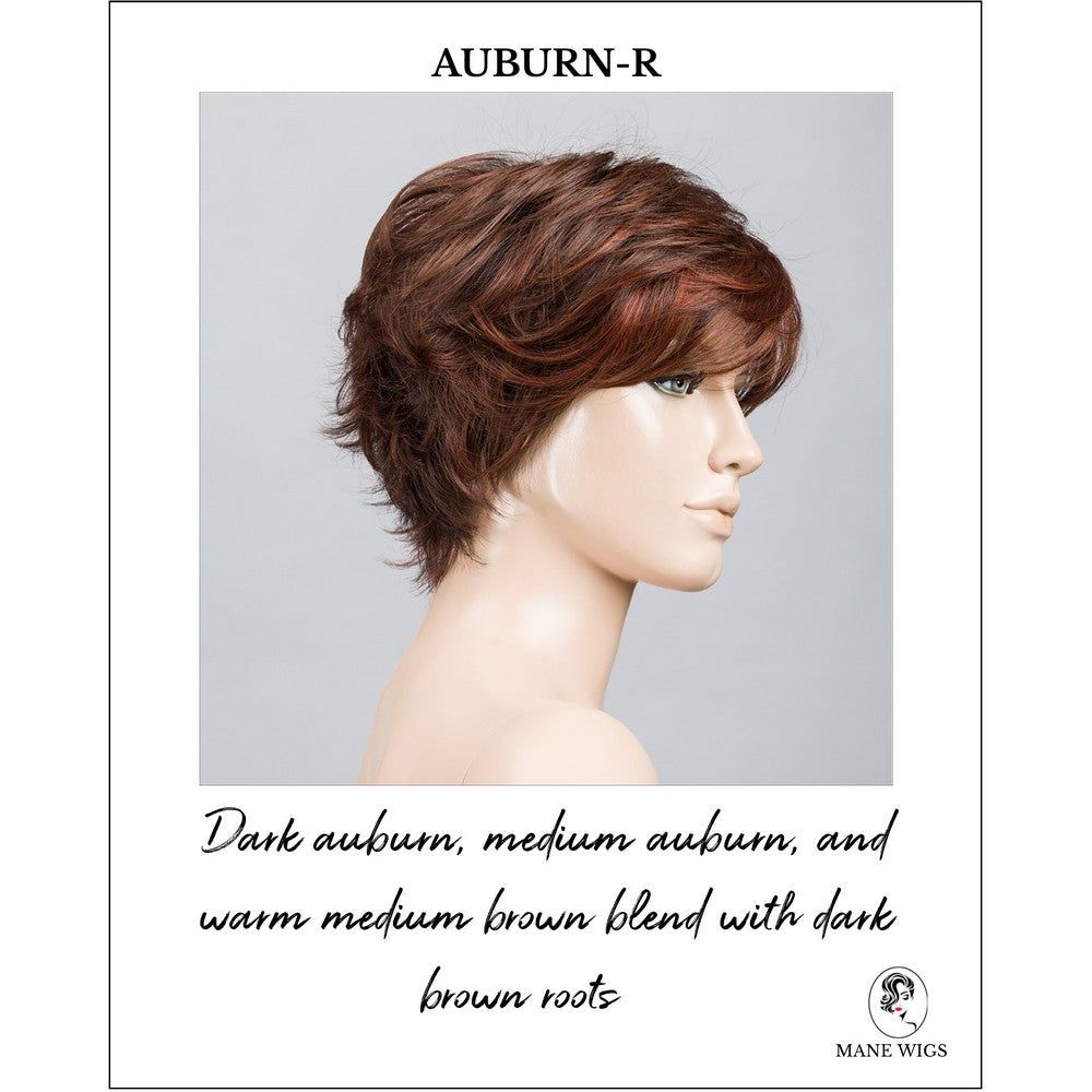 Relax by Ellen Wille in Auburn-R-Dark auburn, medium auburn, and warm medium brown blend with dark brown roots