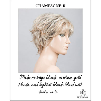 Relax by Ellen Wille in Champagne-R-Medium beige blonde, medium gold blonde, and lightest blonde blend with darker roots