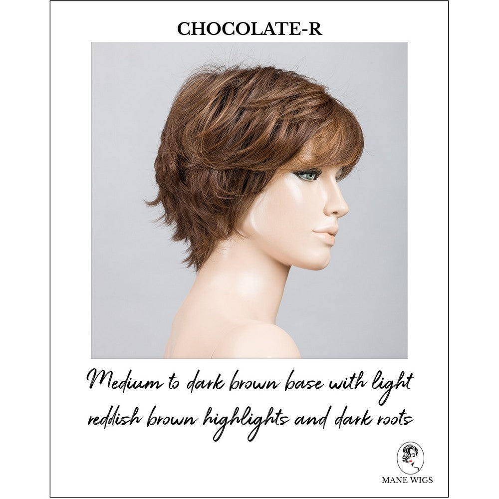Relax by Ellen Wille in Chocolate-R-Medium to dark brown base with light reddish brown highlights and dark roots