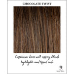 Load image into Gallery viewer, Chocolate Twist-Cappucino base with coppery blonde highlights and tipped ends
