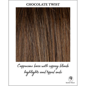 Chocolate Twist-Cappucino base with coppery blonde highlights and tipped ends