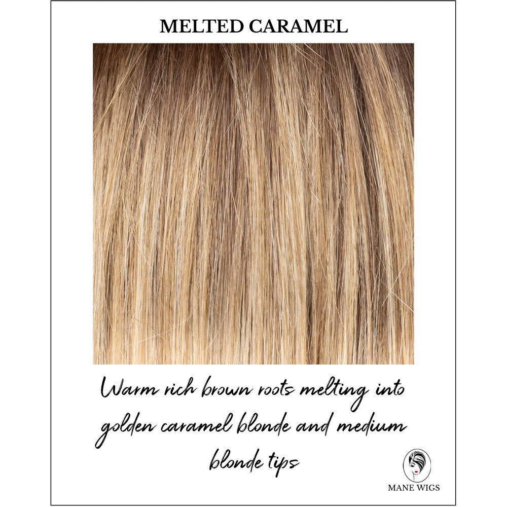 Melted Caramel-Warm rich brown roots melting into golden caramel blonde and medium blonde tips