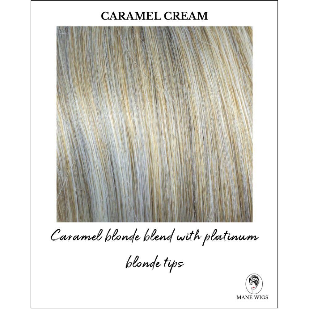 Caramel Cream-Caramel blonde blend with platinum blonde tips