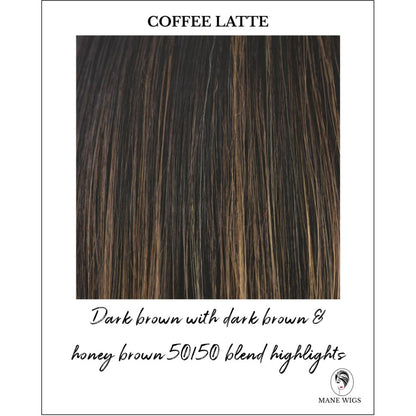 Coffee Latte-Dark brown with dark brown & honey brown 50/50 blend highlights