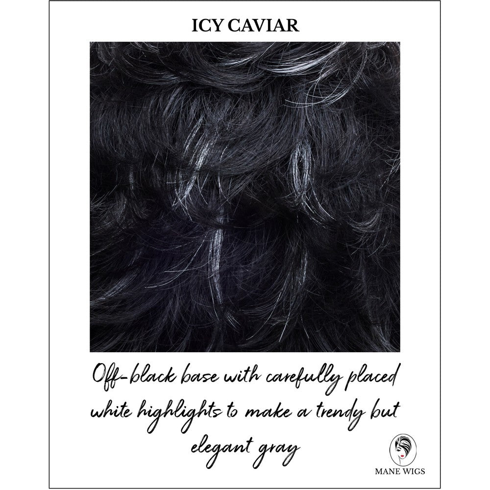 Icy Caviar-Off-black base with carefully placed white highlights to make a trendy but elegant gray          