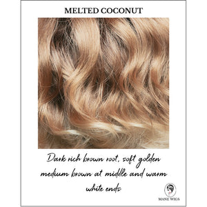 Melted Coconut -Dark rich brown root, soft golden medium brown at middle and warm white ends