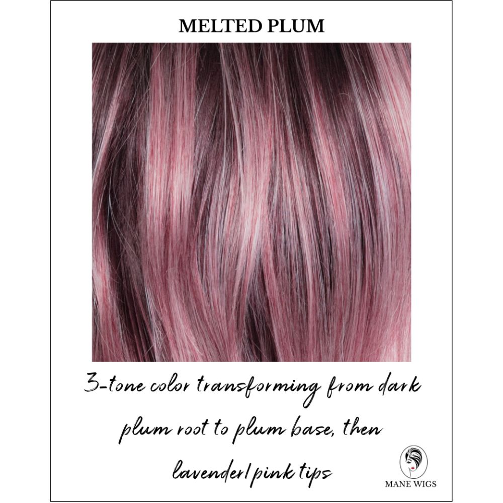 Melted Plum-Long rooted dark plum transitioning into plum base, then lavender/pink tips