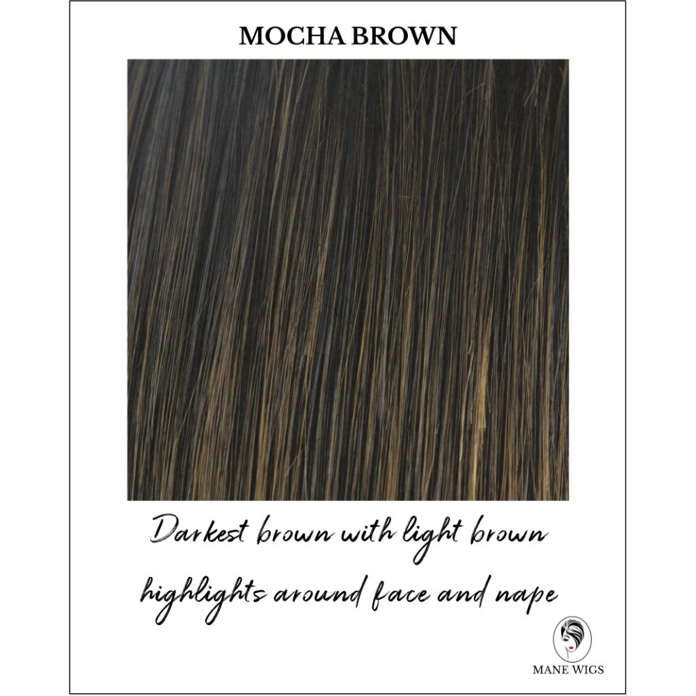 Mocha Brown-Darkest brown with light brown highlights around face and nape