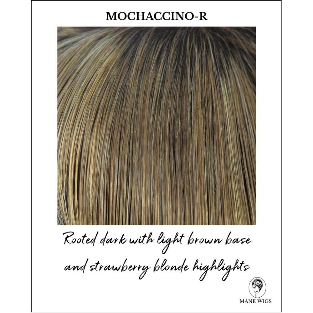 Mochaccino-R-Rooted dark with light brown base and strawberry blonde highlights