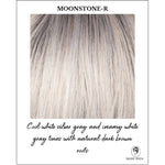 Load image into Gallery viewer, Moonstone-R-Cool white silver gray and creamy white gray tones with natural dark brown roots
