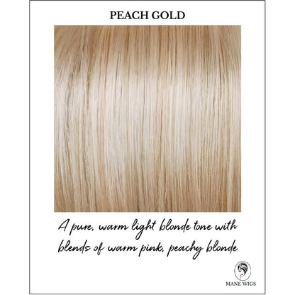 Peach Gold-A pure, warm light blonde tone with blends of warm pink, peachy blonde