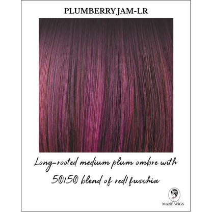 Plumberry Jam-LR-Long-rooted medium plum ombre with 50/50 blend of red/fuschia