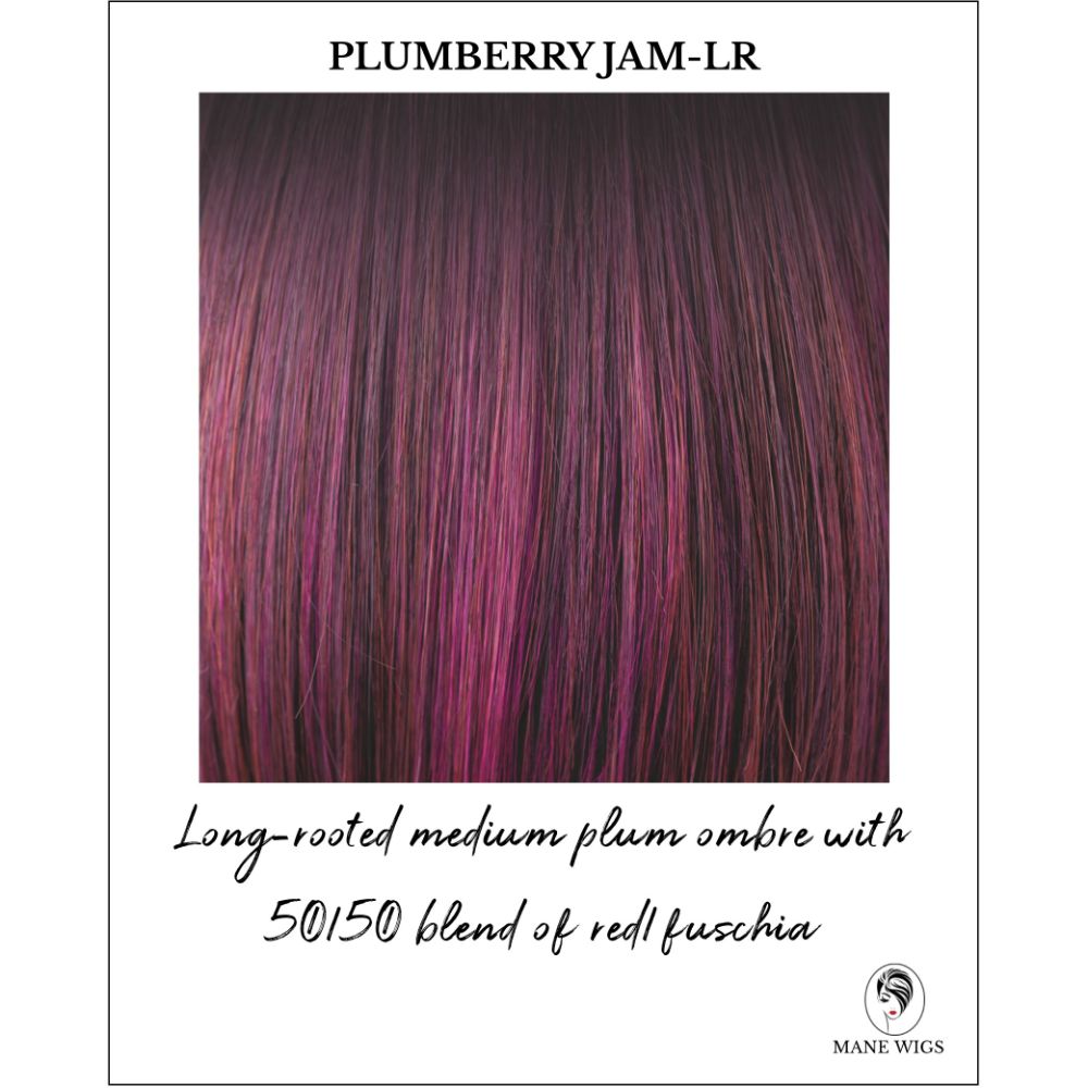 Plumberry Jam-LR-Long-rooted medium plum ombre with 50/50 blend of red/fuschia