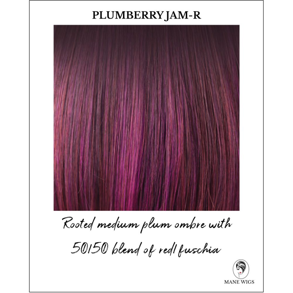 Plumberry Jam-R-Rooted medium plum ombre with 50/50 blend of red/fuschia
