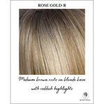 Load image into Gallery viewer, Rose Gold-R-Medium brown roots on blonde base with reddish highlights
