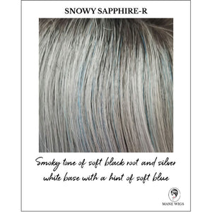 Snowy Sapphire-R -Smoky tone of soft black root and silver white base with a hint of soft blue