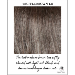 Truffle Brown-LR-Neutral medium brown tone softly blended with light ash blonde and dimensional longer darker roots