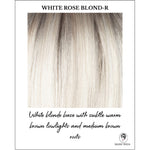 Load image into Gallery viewer, White Rose Blond-R-White blonde base with subtle warm brown lowlights and medium brown roots
