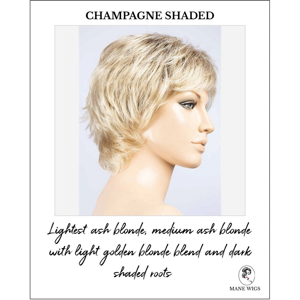 Rica by Ellen Wille in Champagne Shaded-Lightest ash blonde, medium ash blonde with light golden blonde blend and dark shaded roots