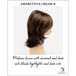 Load image into Gallery viewer, Rose by Envy in Amaretto &amp; Cream-R-Medium brown with caramel and dark ash blonde highlights and dark roots
