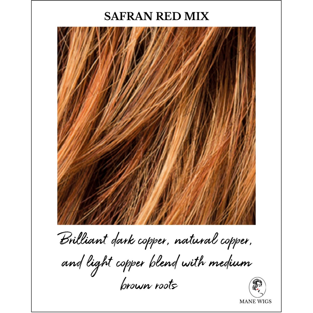 Safran Red Mix-Brilliant dark copper, natural copper, and light copper blend with medium brown roots