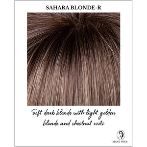 Sahara Blonde-R-Soft dark blonde with light golden blonde and chestnut roots