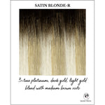 Load image into Gallery viewer, Satin Blonde-R-3-tone platinum, dark gold, light gold blend with medium brown roots
