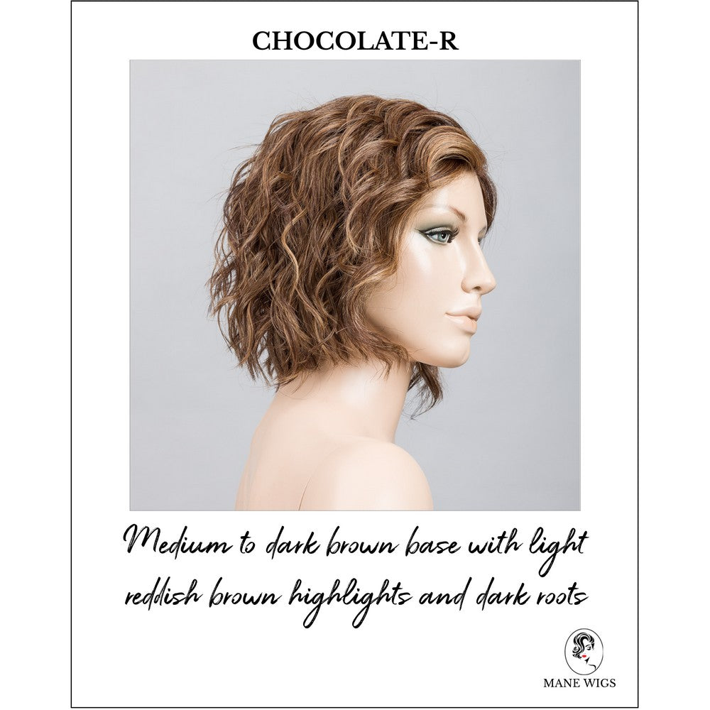 Scala wig by Ellen Wille in Chocolate-R-Medium to dark brown base with light reddish brown highlights and dark roots