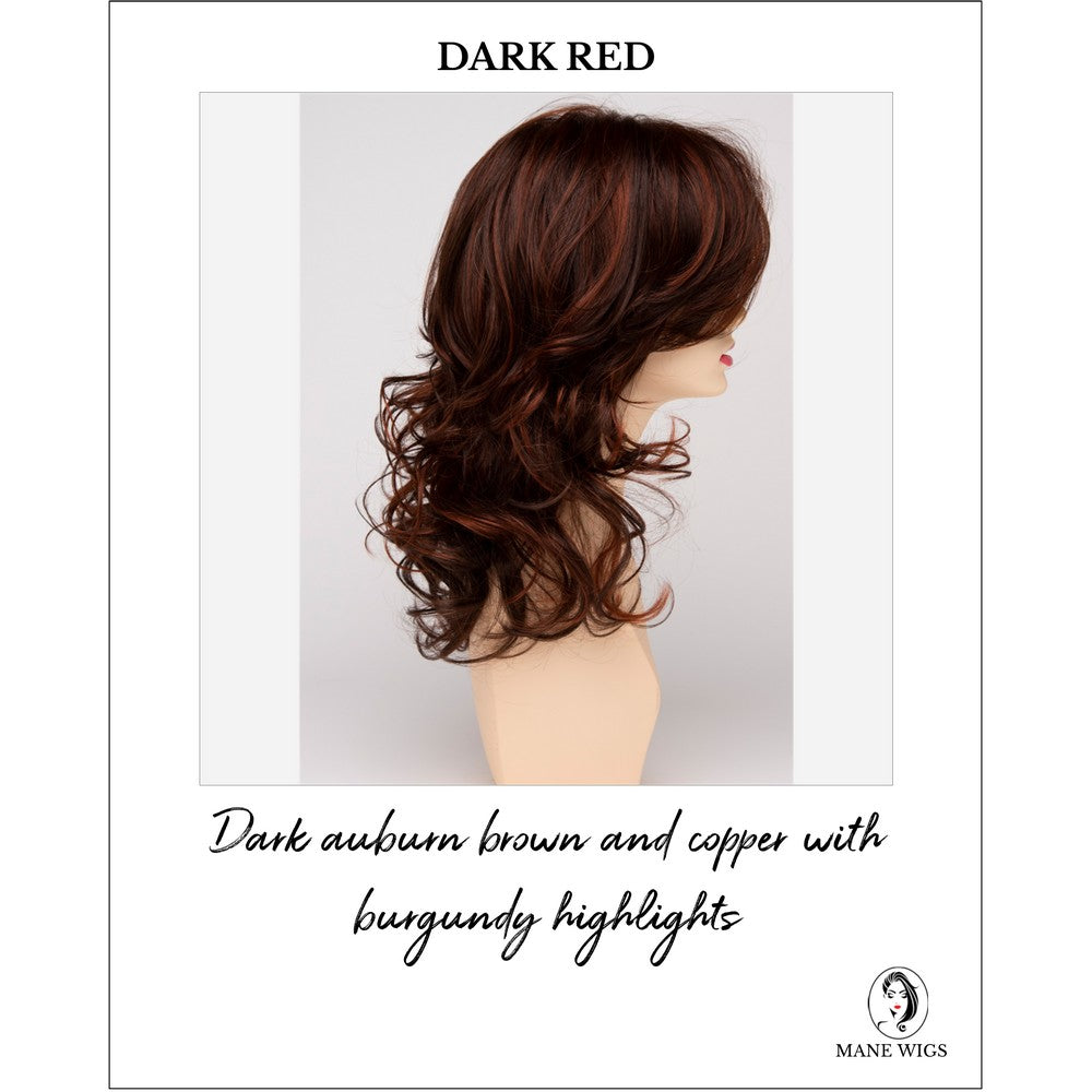 Selena By Envy in Dark Red-Dark auburn brown and copper with burgundy highlights