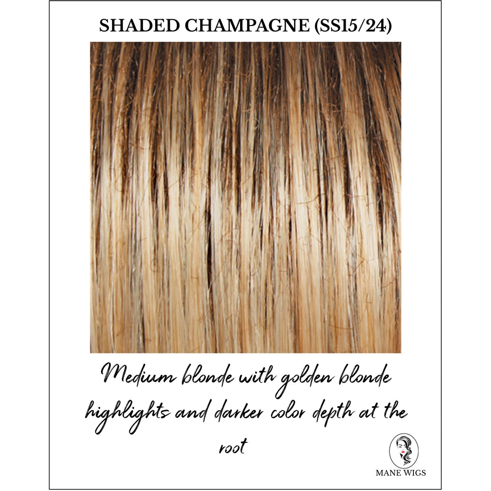Shaded Champagne (SS15/24)-Medium blonde with golden blonde highlights and darker color depth at the root