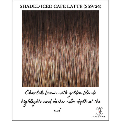 Shaded Iced Cafe Latte (SS9/24)-Chocolate brown with golden blonde highlights and darker color depth at the root