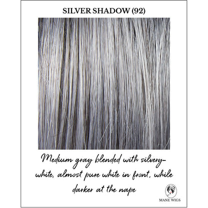 Silver Shadow (92)-Medium gray blended with silvery-white, almost pure white in front, while darker at the nape