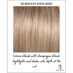 SS Biscuit (GF19-23SS)-Warm blonde with champagne blonde highlights and darker color depth at the root