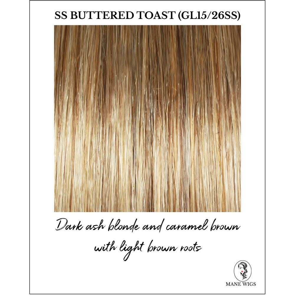 SS Buttered Toast (GL15/26SS)-Dark ash blonde and caramel brown with light brown roots