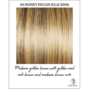 SS Honey Pecan (GL11/25SS)-Medium golden brown with golden and ash brown and medium brown roots