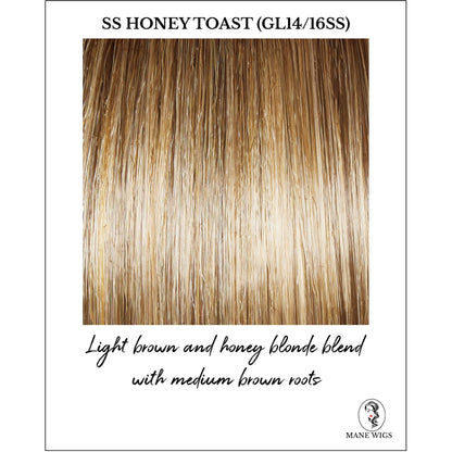 SS Honey Toast (GL14/16Ss)-Light brown and honey blonde blend with medium brown roots