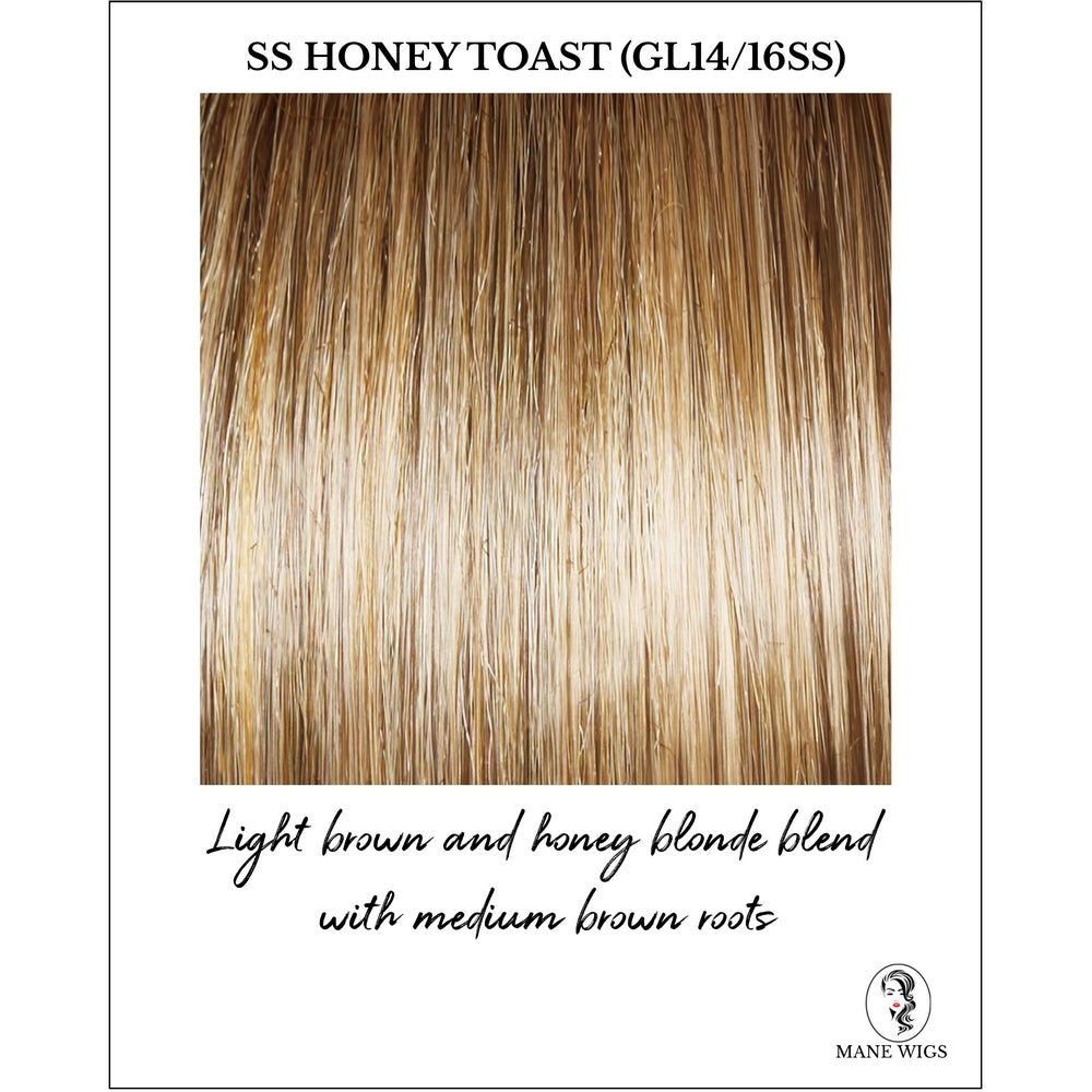 SS Honey Toast (GL14/16Ss)-Light brown and honey blonde blend with medium brown roots