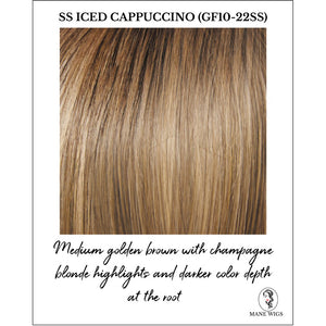 SS Iced Cappuccino (GF10-22SS)-Medium golden brown with champagne blonde highlights and darker color depth at the root