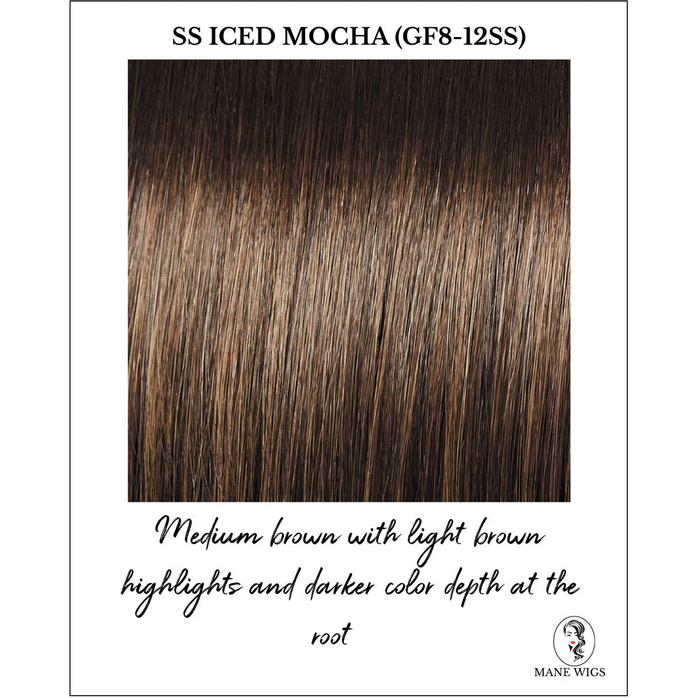 SS Iced Mocha (GF8-12SS)-Medium brown with light brown highlights and darker color depth at the root