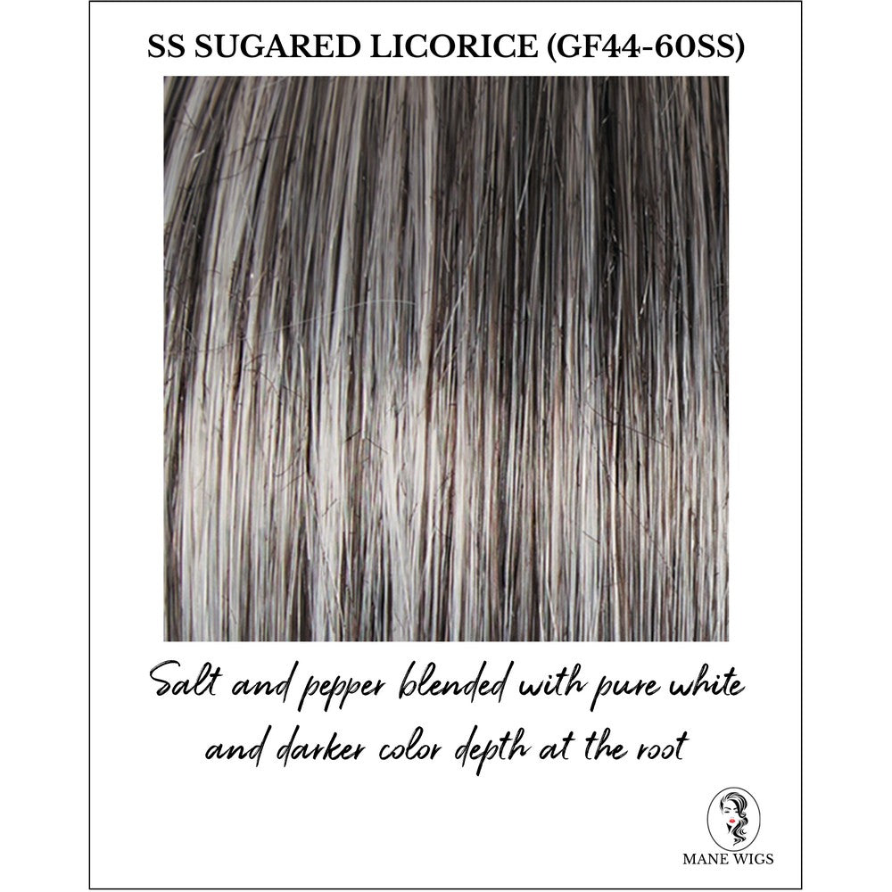 SS Sugared Licorice (GF44-60SS)-Salt and pepper blended with pure white and darker color depth at the root