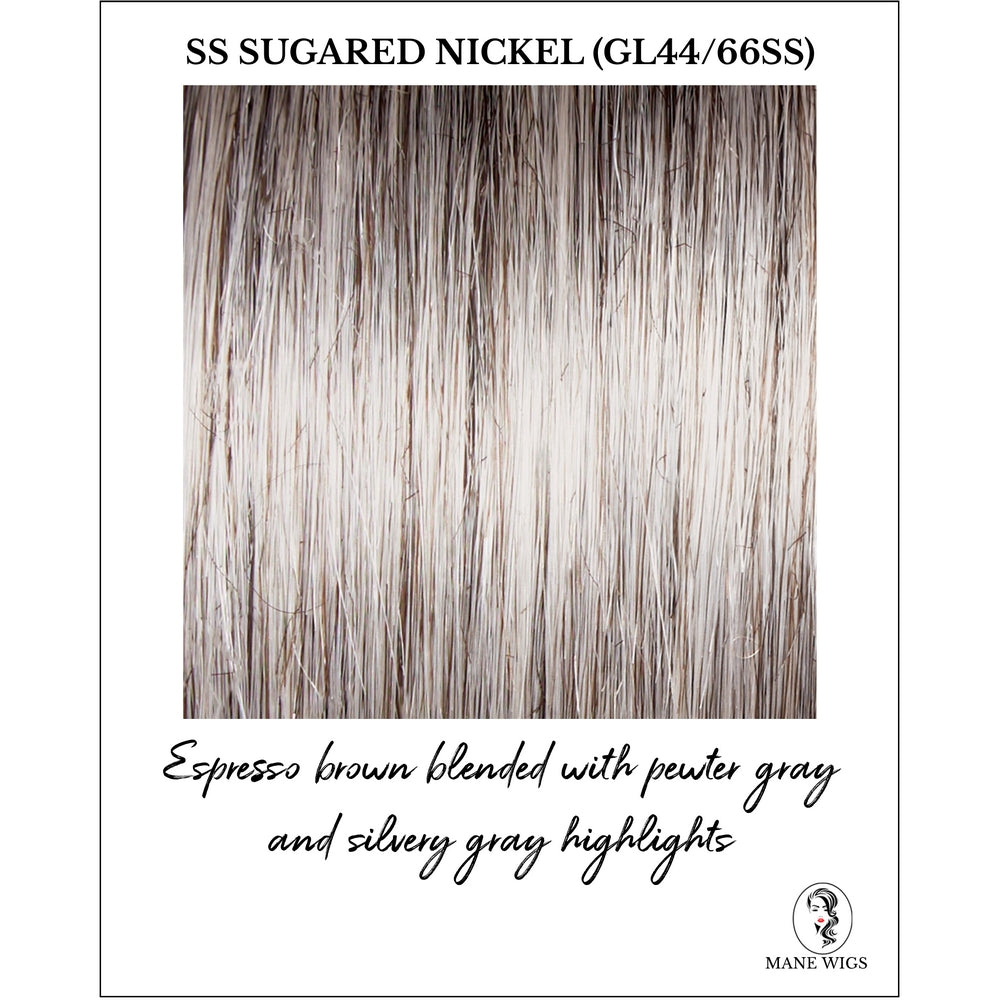 SS Sugared Nickel (GL44/66SS)-Espresso brown blended with pewter gray and silvery gray highlights