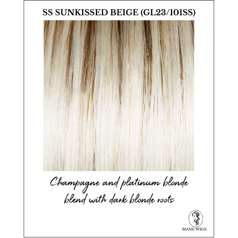 SS Sunkissed Beige (GL23/101Ss)-Champagne and platinum blonde blend with dark blonde roots