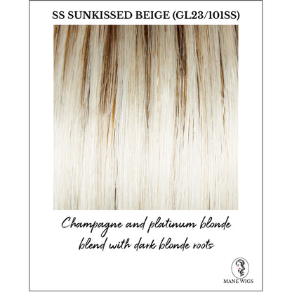 SS Sunkissed Beige (GL23/101Ss)-Champagne and platinum blonde blend with dark blonde roots