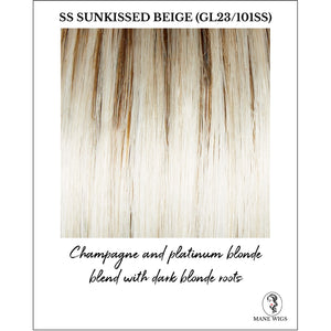 SS Sunkissed Beige (GL23/101SS)-Champagne and platinum blonde blend with dark blonde roots
