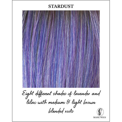 Stardust-Eight different shades of lavender and lilac with medium & light brown blended roots